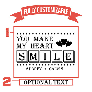 You Make My Heart Smile Engraved Boyfriend Girlfriend Beer Glass